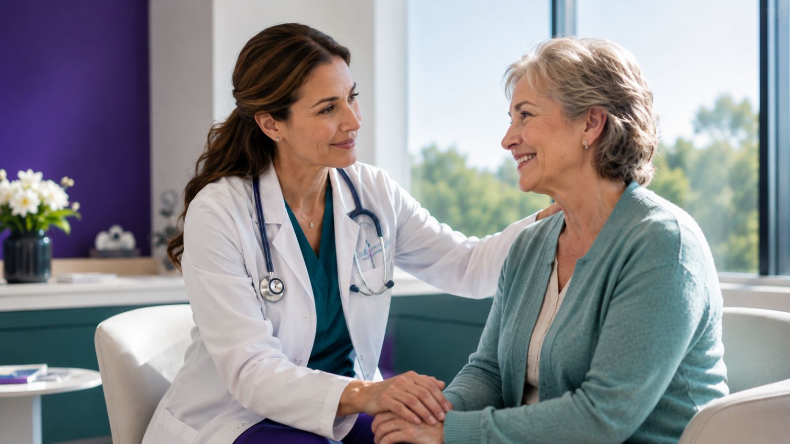 Doctor supporting a patient, reflecting the patient experience at the center of our work