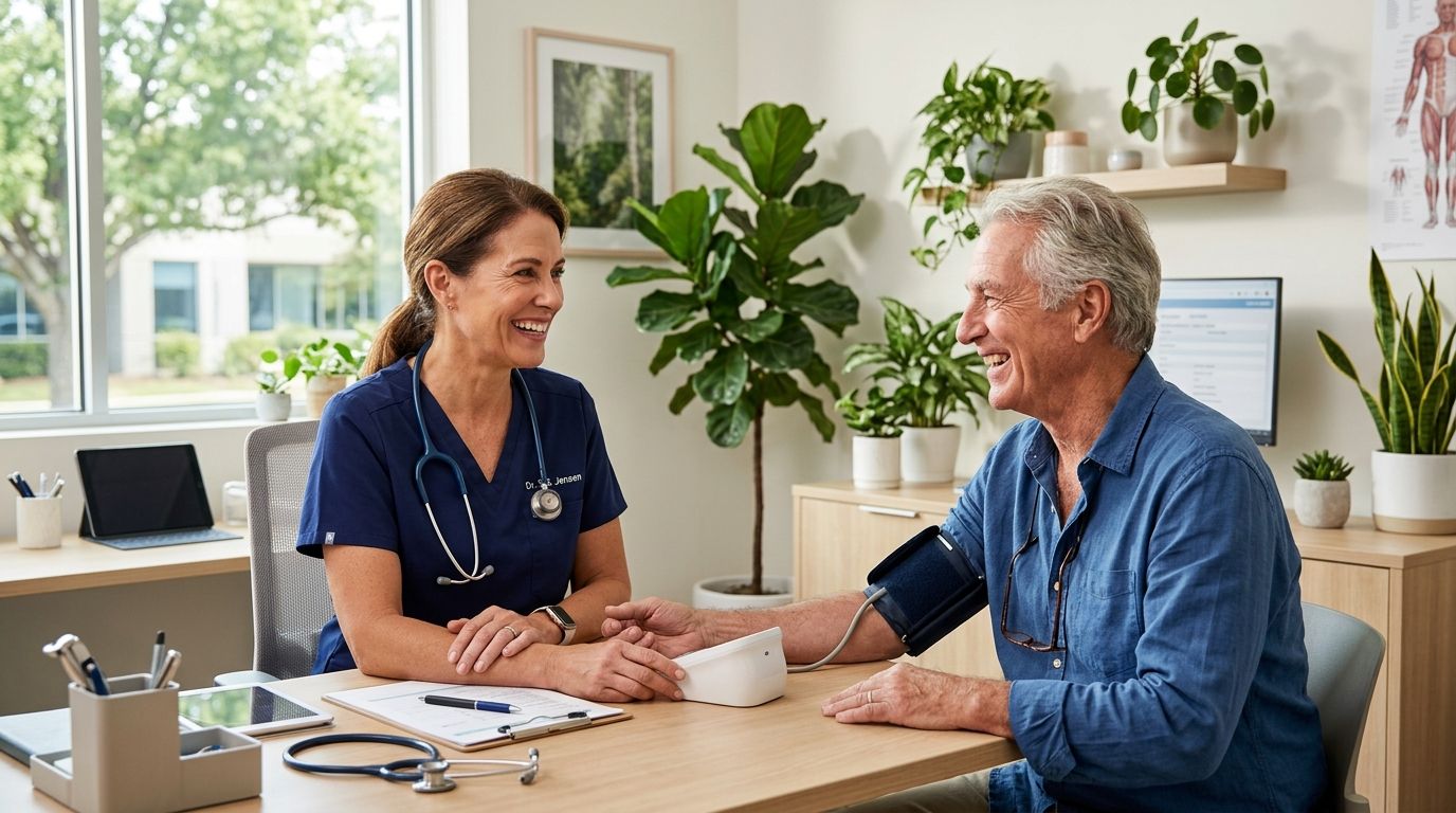 Doctor performing a routine preventive checkup on a patient